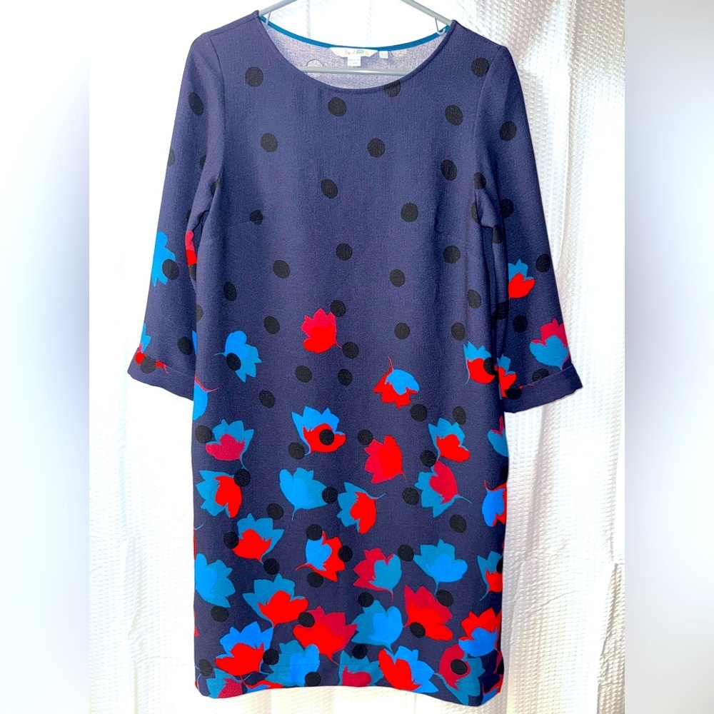 Boden Rachel Leaf Print Sheath Shift Dress Size 6 R